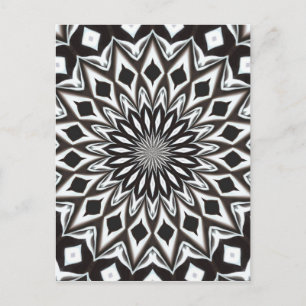 Schwarz-Weiß-Dekoratives Mandala Postkarte
