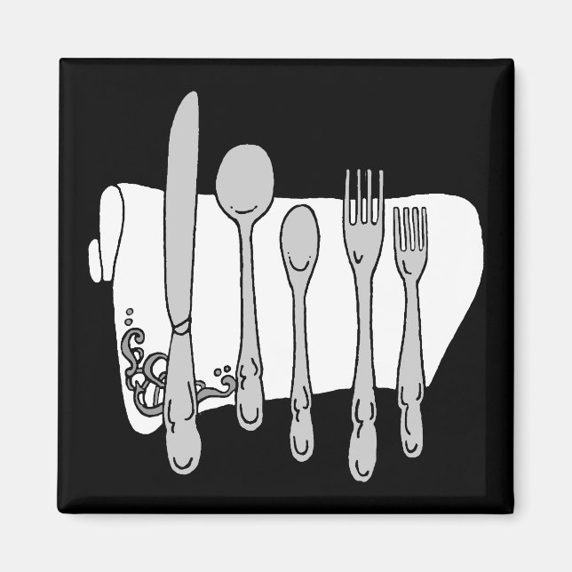 Schwarz-Weiß-Design für Seitenware Magnet (Vorne)