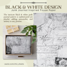 Schwarz-Weiß-Design Junk Journal Inspiriert
