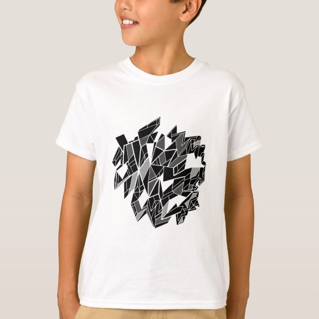 Schwarz-Weiß-Design T-Shirt (Vorderseite)