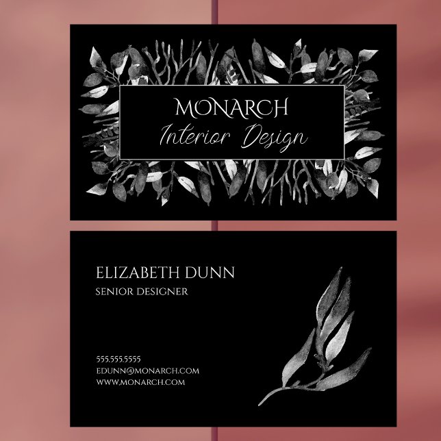 Schwarz-Weiß-Designer Visitenkarte (Black and White Elegant Designer Business Card)