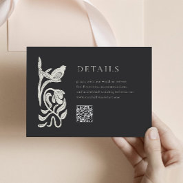 Schwarz-Weiß-Detailkarte mit QR-Code Begleitkarte