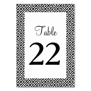 Schwarz-Weiß-Diagonal-Griechisches Schlüsselmuster Tischnummer