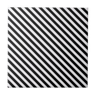 Schwarz-Weiß-Diagonalstreifen Fliese