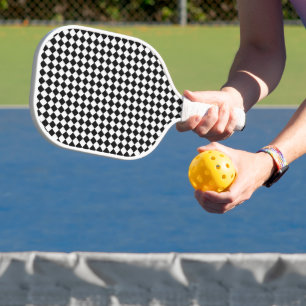 Schwarz-Weiß-Diamant-Muster von Shirley Taylor Pickleball Schläger