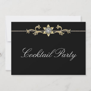 Schwarz Weiß Diamant Schwarz Weiß Cocktailparty Einladung