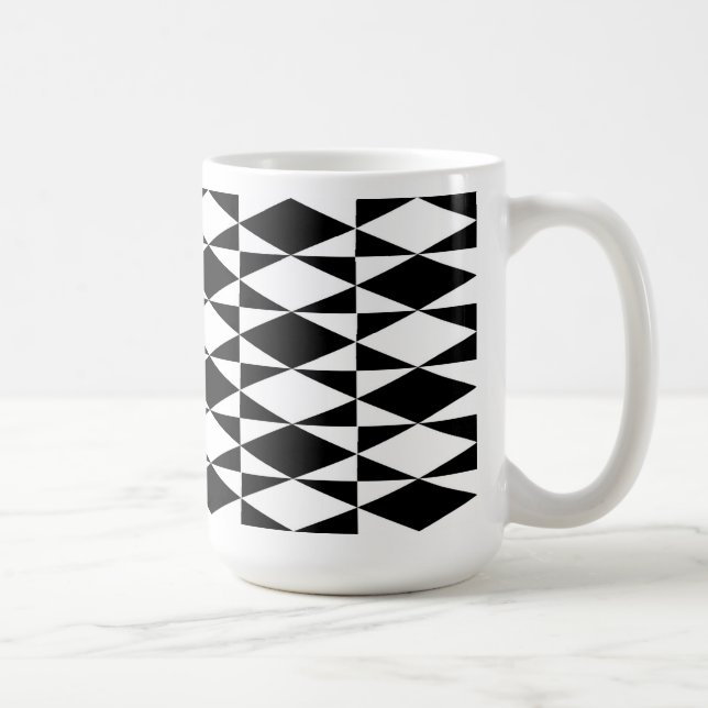 Schwarz-Weiß-Diamant Tasse (Rechts)