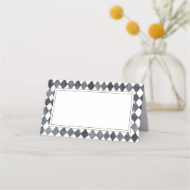 Schwarz-Weiß-Diamantmuster-Platzkarte Platzkarte