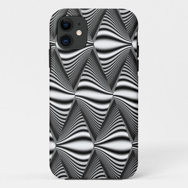 Schwarz-Weiß-Diamantschleife | 3D-Illusion Case-Mate iPhone Hülle (Rückseite)