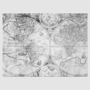 Schwarz-Weiß-Digitale Karte, Design 5 Seidenpapier