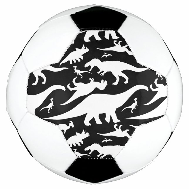 Schwarz-Weiß-Dinosaurier-Muster Fußball (Vorderseite)