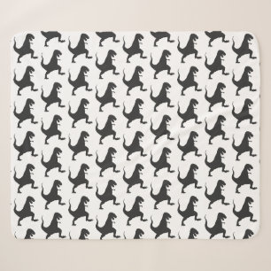 Schwarz-Weiß-Dinosaurier Weihnachtssherpa Blanket Sherpadecke