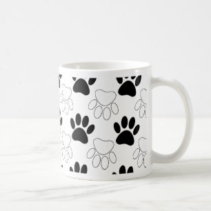 Schwarz-Weiß-Dog-Muster Tasse