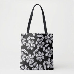 Schwarz-weiß-Doodle-Blumenmuster schwarz,abstrakt