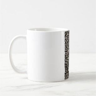 Schwarz-Weiß-Doodle-Muster Trippy Monochrom Kaffeetasse