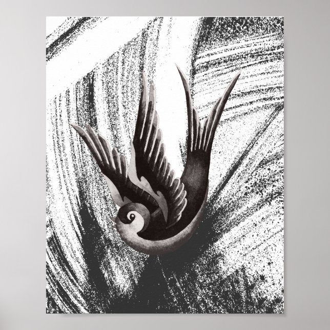 Schwarz-Weiß, Doodle zeichnend Poster (Vorne)