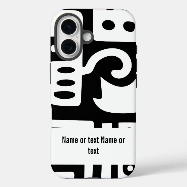 Schwarz-Weiß-Doodles Case-Mate iPhone Hülle (Rückseite)