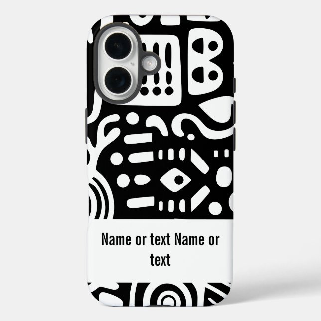 Schwarz-Weiß-Doodles Case-Mate iPhone Hülle (Rückseite)