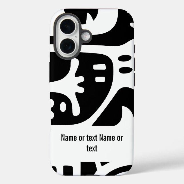 Schwarz-Weiß-Doodles Case-Mate iPhone Hülle (Rückseite)