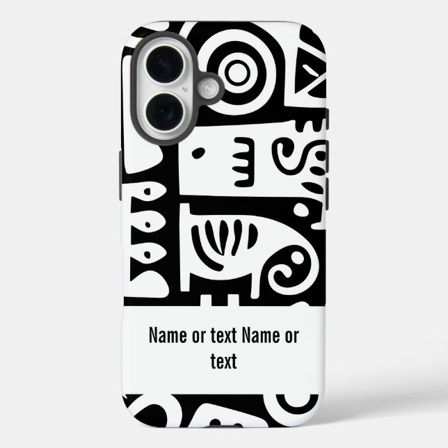 Schwarz-Weiß-Doodles Case-Mate iPhone Hülle (Rückseite)