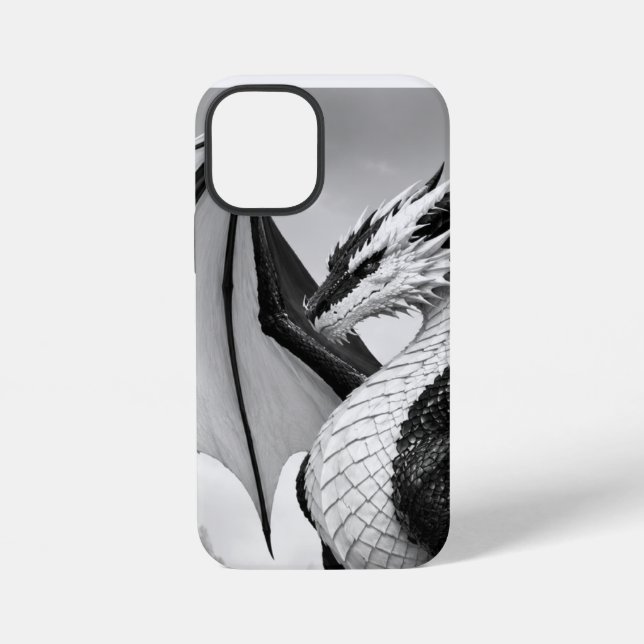 Schwarz-weiß-Drache iPhone Hülle (Rückseite)