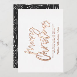 Schwarz-Weiß-Drehbuch frohe Weihnachts-Non-Foto Folien Feiertagskarte