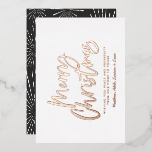 Schwarz-Weiß-Drehbuch frohe Weihnachts-Non-Foto Folien Feiertagskarte