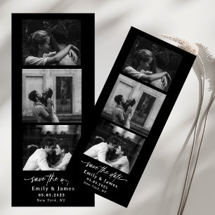 Schwarz Weiß Drei Foto Kalligrafie Schick Schrift Einladung