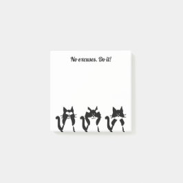 Schwarz-weiß | Drei kluge Kätzchen Post-it Klebezettel