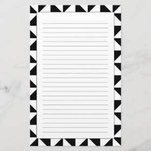 Schwarz-Weiß-Dreieck-Muster Briefpapier