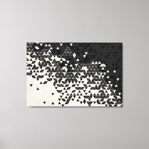 Schwarz-Weiß-Dreieck-Muster Canvas drucken Leinwanddruck