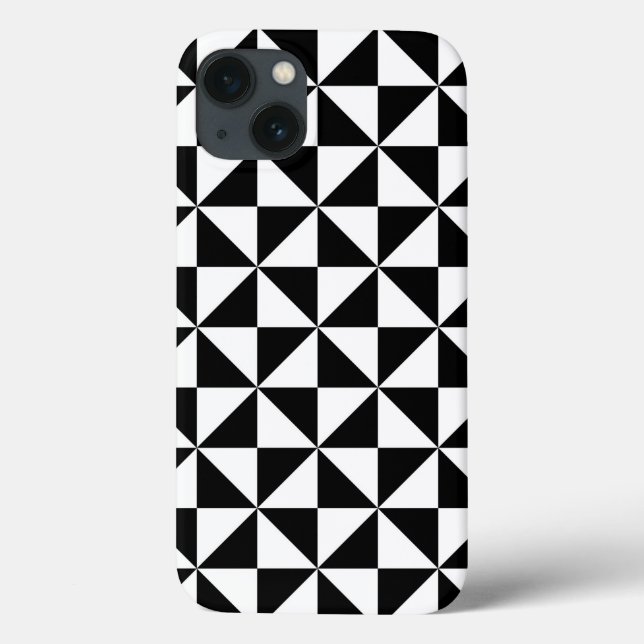Schwarz-Weiß-Dreieck-Muster Case-Mate iPhone Hülle (Rückseite)
