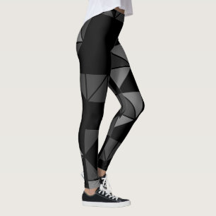 Schwarz-Weiß-Dreieckskunst Leggings