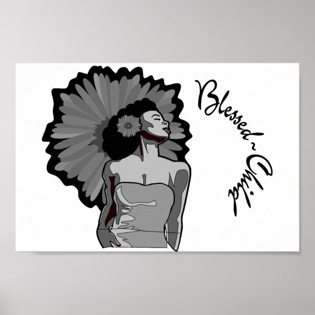 Schwarz/Weiß-Druck mit gesegnetem Kind Poster (Vorne)