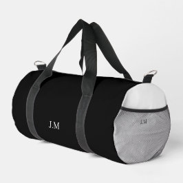 Schwarz-Weiß-Duo Vollfarbeninitialen Name Duffle Bag