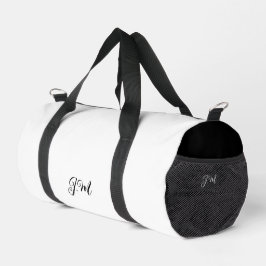 Schwarz-Weiß-Duo Vollfarbeninitialen Name Duffle Bag