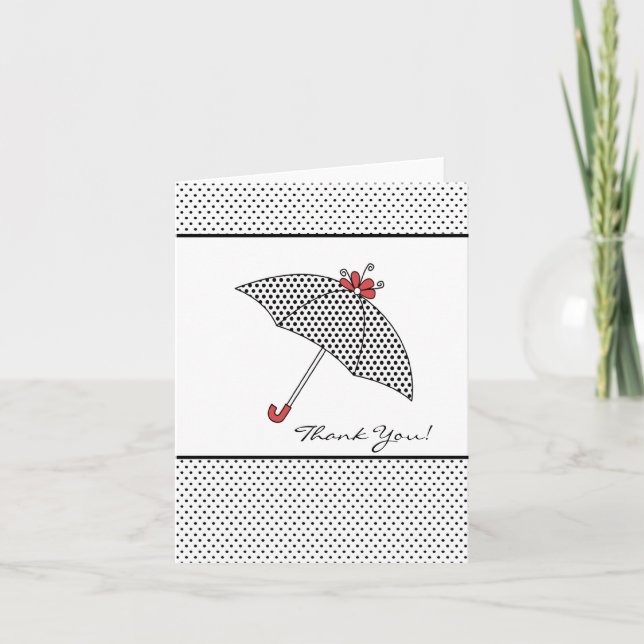 Schwarz-Weiß-Dusche Regenschirm Danke für Ihre Anm (Vorderseite)