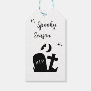 Schwarz-Weiß-Edgy Grungy Halloween-Geschenkegel Geschenkanhänger