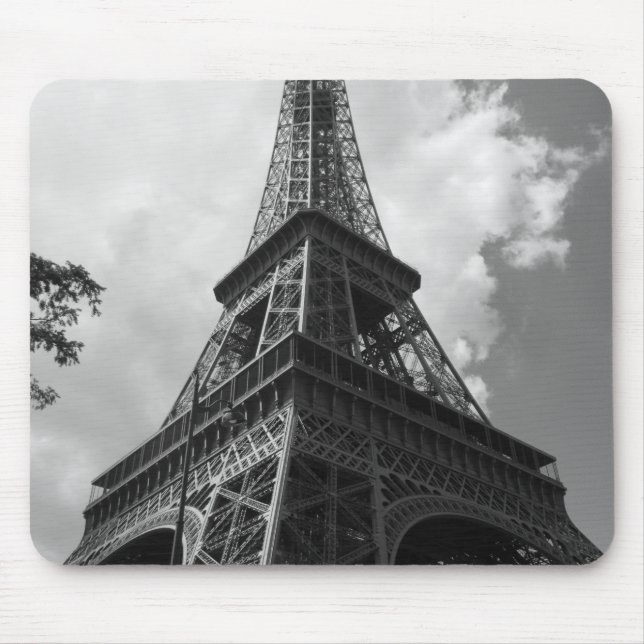 Schwarz-Weiß-Eiffelturm in Paris Mousepad (Vorne)
