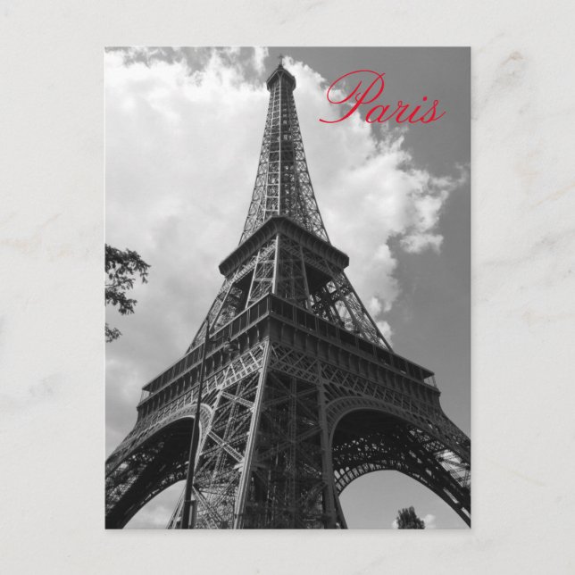 Schwarz-Weiß-Eiffelturm in Paris Postkarte (Vorderseite)