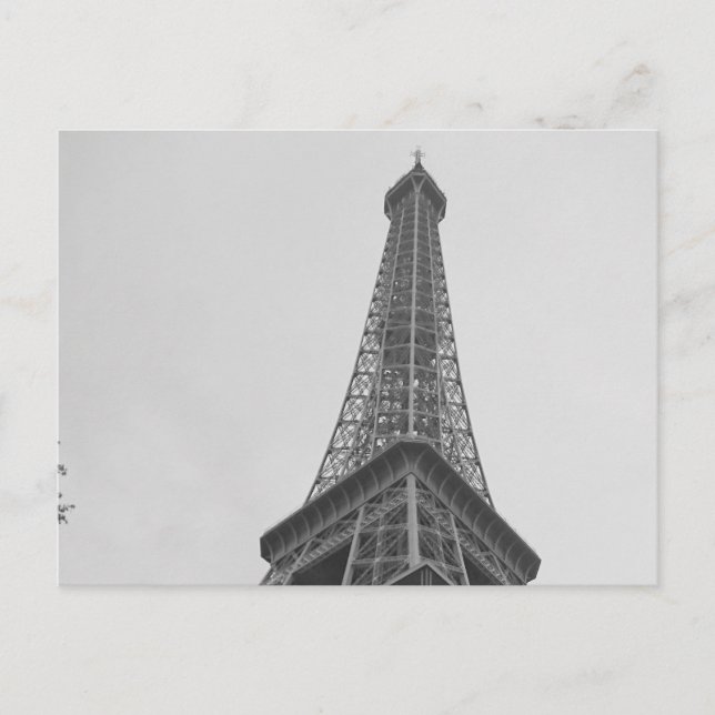 Schwarz-Weiß-Eiffelturm in Paris Postkarte (Vorderseite)