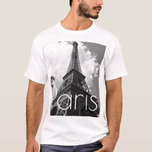 Schwarz-Weiß-Eiffelturm in Paris T-Shirt