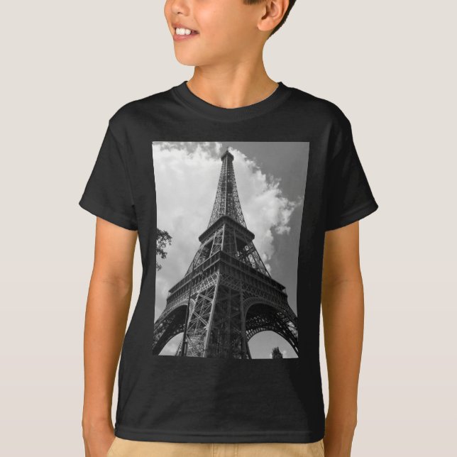 Schwarz-Weiß-Eiffelturm in Paris T-Shirt (Vorderseite)