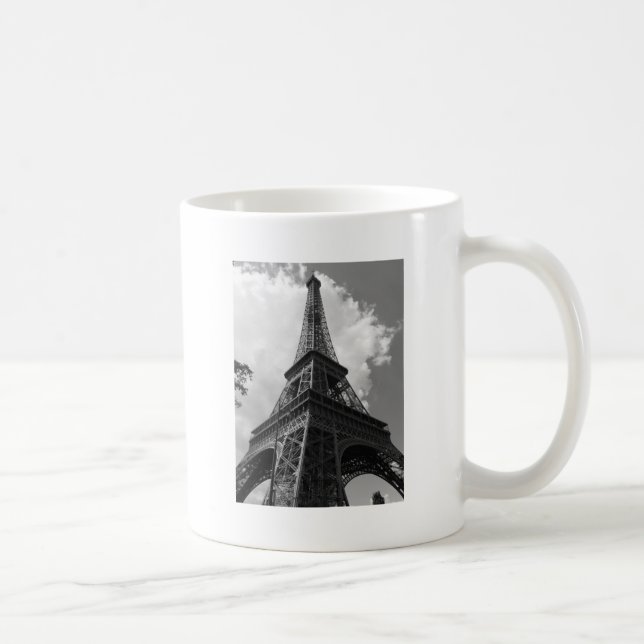 Schwarz-Weiß-Eiffelturm in Paris Tasse (Rechts)