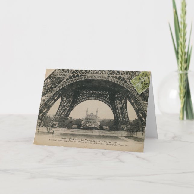 Schwarz-Weiß-Eiffelturm Karte (Vorderseite)