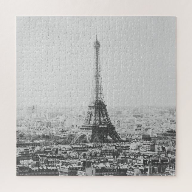 Schwarz-Weiß-Eiffelturm Paris Fotografie Puzzle (Vertikal)