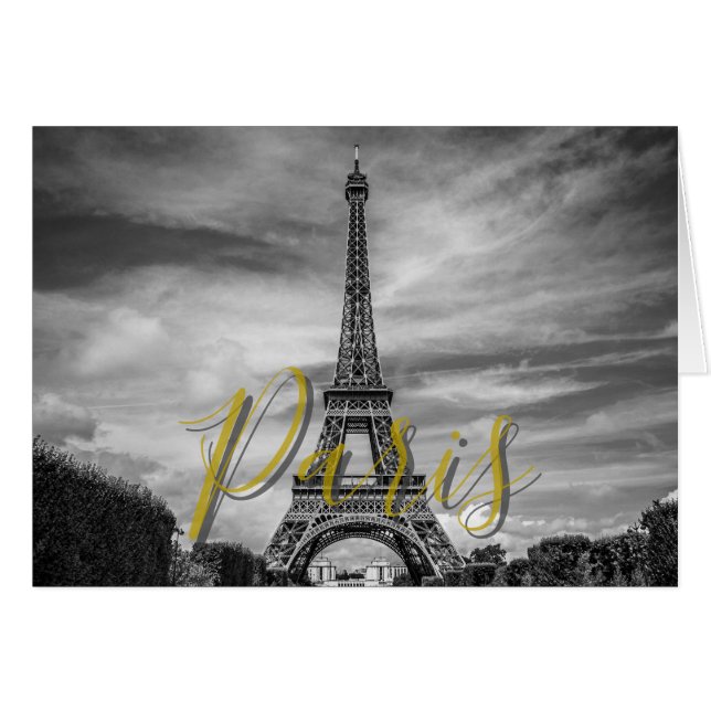 Schwarz-Weiß-Eiffelturm Paris Frankreich (Vorderseite (Horizontal))