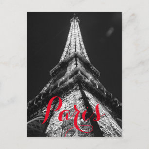 Schwarz-Weiß-Eiffelturm Paris Frankreich Klassisch Postkarte