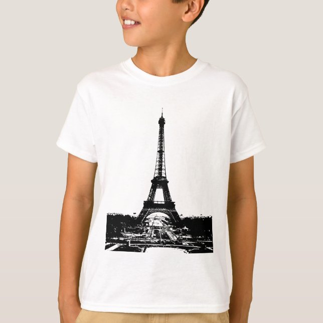 Schwarz-Weiß-Eiffelturm T-Shirt (Vorderseite)