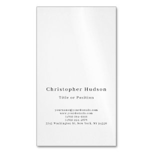 Schwarz & Weiß Einfach Schlicht Minimalistisch Magnetische Visitenkarte